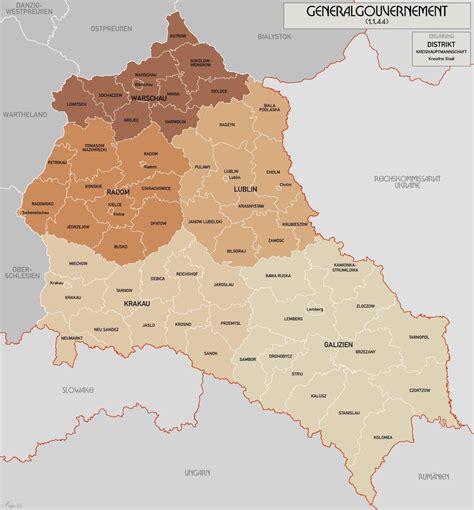 Map Of The General Government German Annexation Of Poland 1939 44