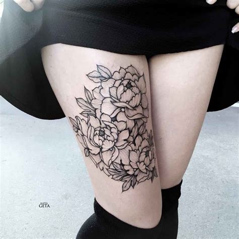 Cute Flowers On Thigh Tattoo Best Tattoo Ideas Gallery