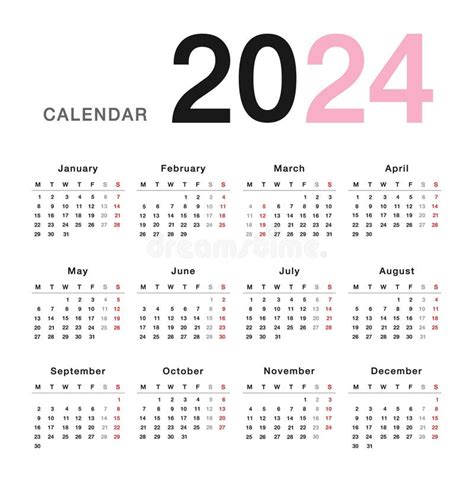 Colorful Year 2022 Calendar Horizontal Vector Design Template Simple