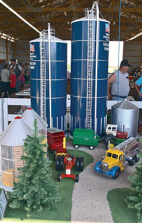 Harvestore Silos Dominate Tim Carlsons 116 Scale Farm Layout From