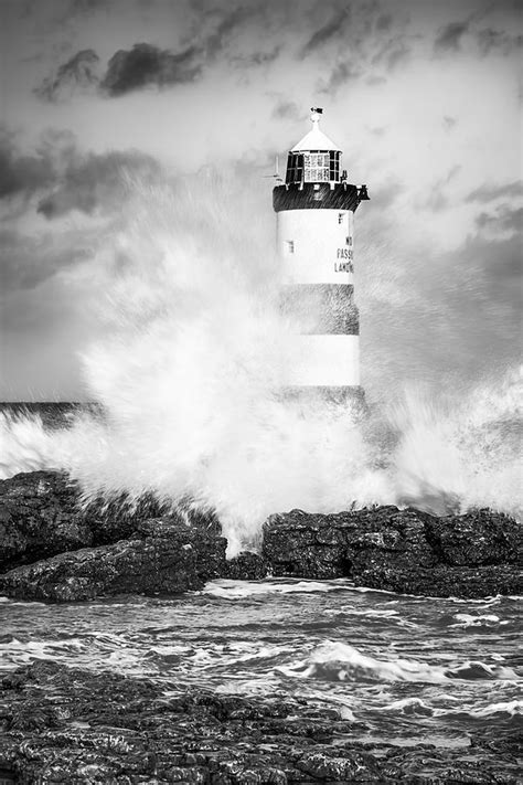 Stormy Lighthouse Black And White Photograph By Christine Smart Fine