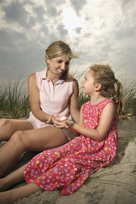 Mother And Daughter At The Beach Royalty Free Stock Photography Image