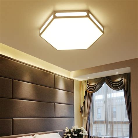 Modern White Hexagon Lamp Led Ceiling Light Fixture Indoor Lighting