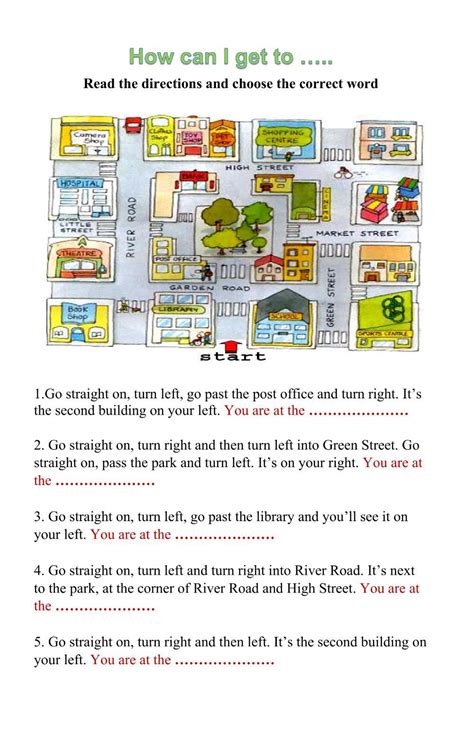 Giving Directions Interactive Worksheet Teaching Maps Give