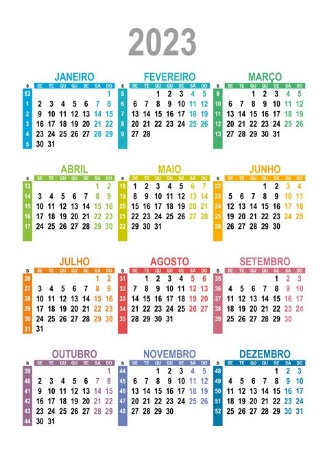 Calendario Para 2023 Con Semanas Imprimir Y Descargar Calendario