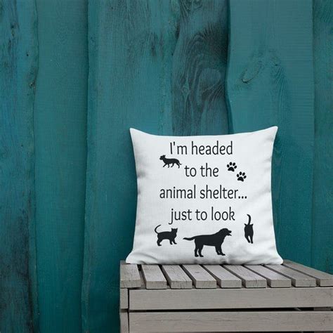 Rescue Dog Throw Pillow Rescue Cat Square Pillow Animal Shelter