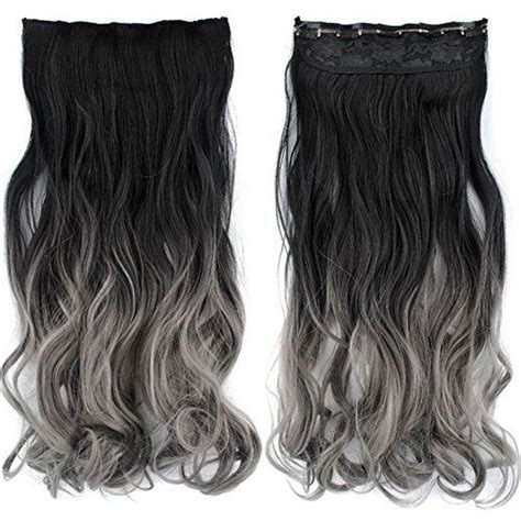 Heahair High Quality Color Ombre Black Roots Grey Clip In Hair