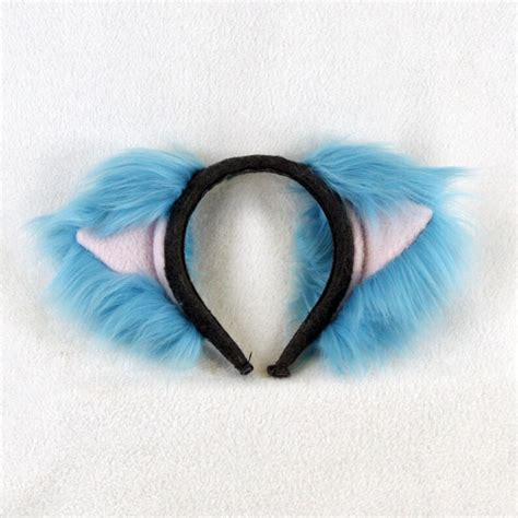 Pawstar Cheshire Cat Ears Headband Furry Blue Pink Purple Etsy