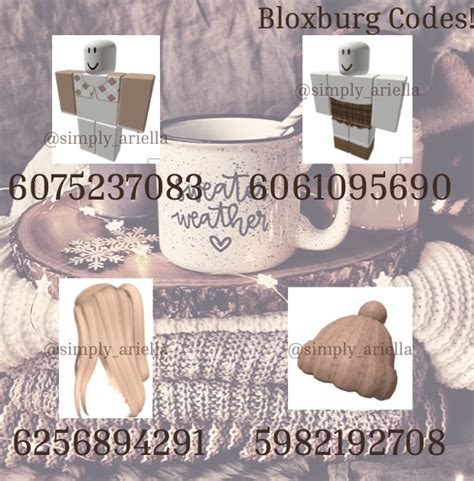 Aesthetic Winter Outfit Codes Brown ☕️ In 2021 Bloxburg Decal