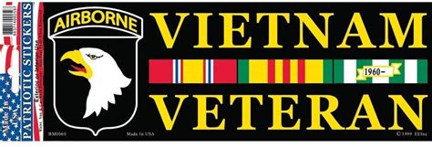 101st Airborne Vietnam Veteran Bumper Sticker Decal Vietnam Veteran