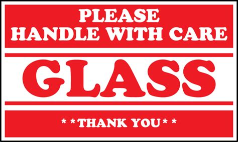 Glass Please Handle With Care Shipping Labels 5 X 3