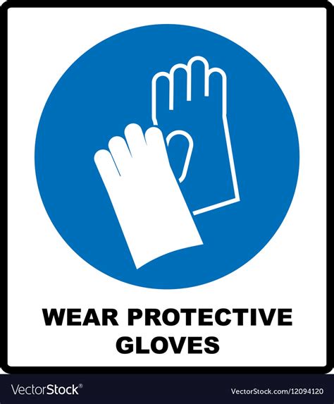 Wear Gloves Safety Sign Warning Sign Royalty Free Vector