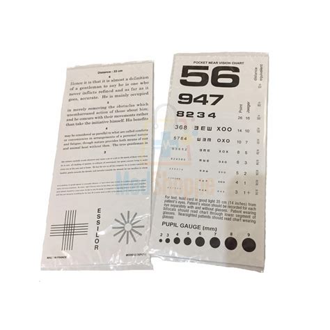 Pocket Eye Chart With Pupil Gauge Shopee Philippines