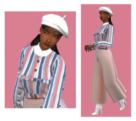 Soft Pink “beret Xx Sims4 Marigold Earrings Xx Chloem Sims4