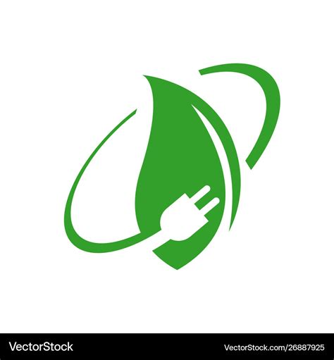 Green Energy Renewable Eco Power Logo Vector Green Natural Leaf Nature