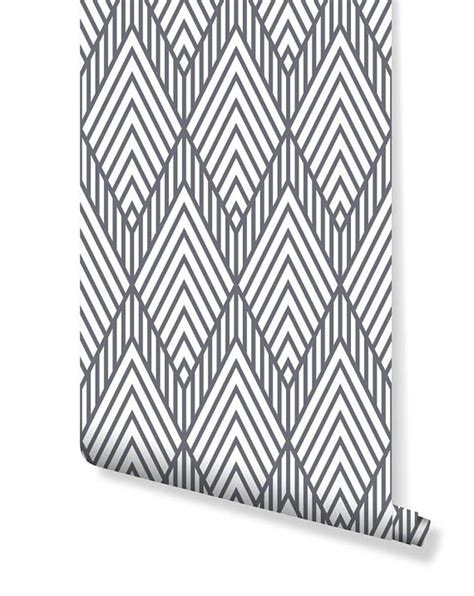 Self Adhesive Removable Abstract Wallpaper Striped Geometric Etsy