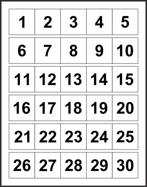 Printable Numbers 1 30 Printable Numbers Free Printable Numbers