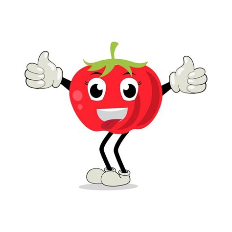 Premium Vector Tomato Character Design Tomato Vector Cartoon Mascot