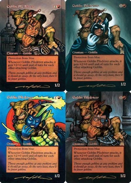 Mtg proxy magic the gathering proxies cards black core/blue core/white core/german paper proxy from $0.3 order on. Goblin Piledriver alters | mtg card altered art | Mtg altered art