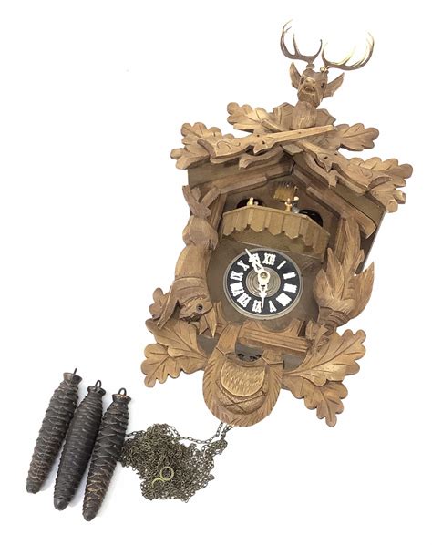 Lot Vintage Hunting Cuckoo Clock