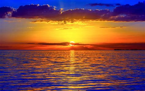 The Sky Sea Dawn Horizon Sunset Clouds Ocean Wallpaper 2560x1600