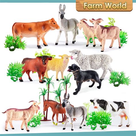 Buy Buyger 58 Pieces Farm Animals Figures Toy Realistic Action Animals