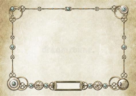 Steampunk Theme 2 Stock Printable Frames Borders And Frames Cogs