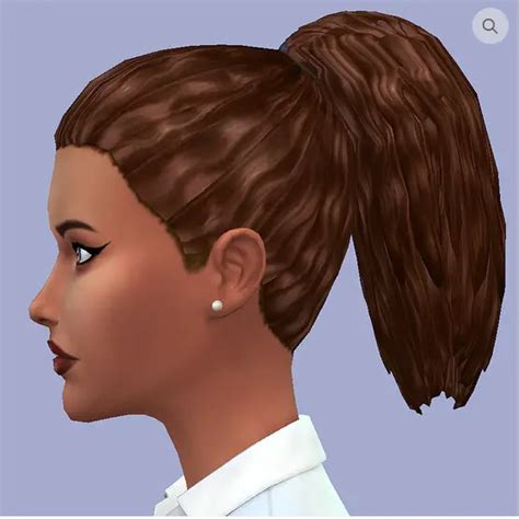 Choco Sims Medium Curly Ponytail Sims 4 Hairs