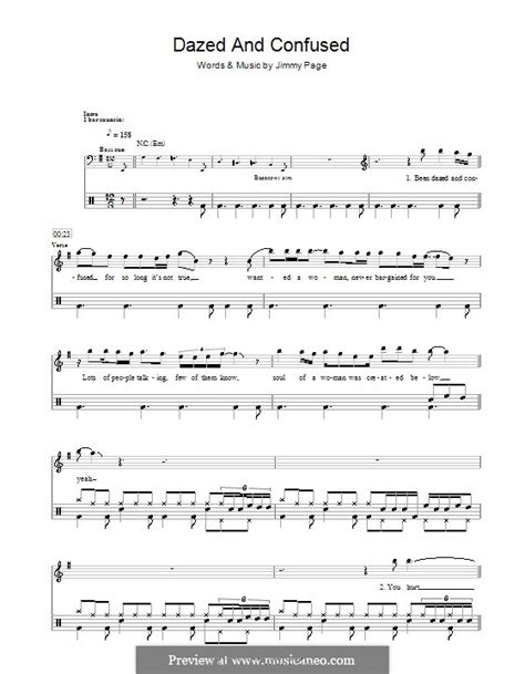 Dazed And Confused Bass Tab - Dazed and Confused (Led Zeppelin) by J. Page - sheet music on MusicaNeo