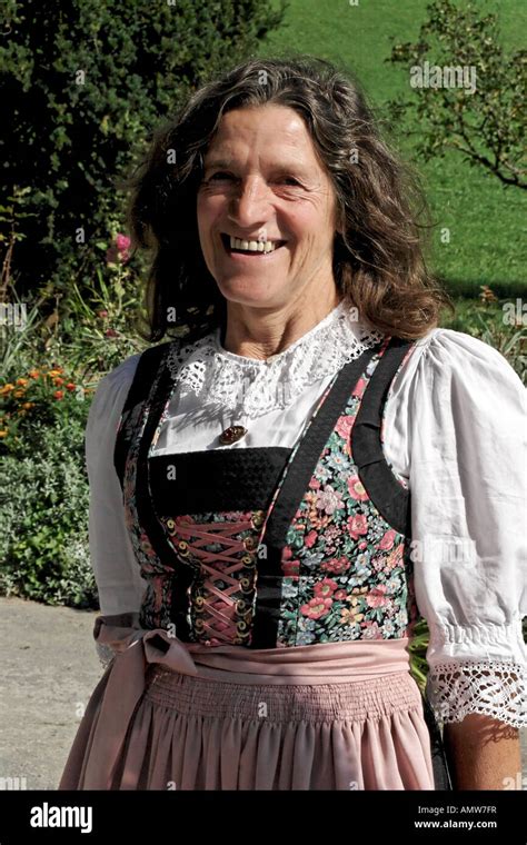 Farmer Wearing Traditional Austrian Clothes Stock Photo Alamy