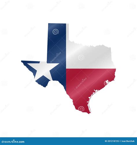 Waving Flag Map Of Texas Vector Illustration Stock Vector