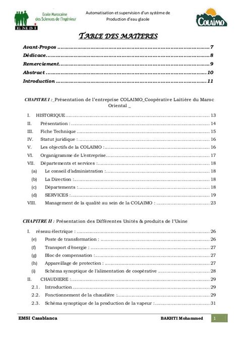 Rapport De Stage Colaimo