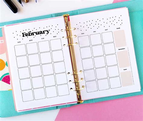 Bullet Journal Monthly Calendar Templates Free Printable Pdf