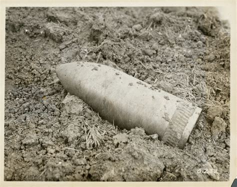 Battles And Fighting Photographs Unexploded 12 Inch Shell Canada
