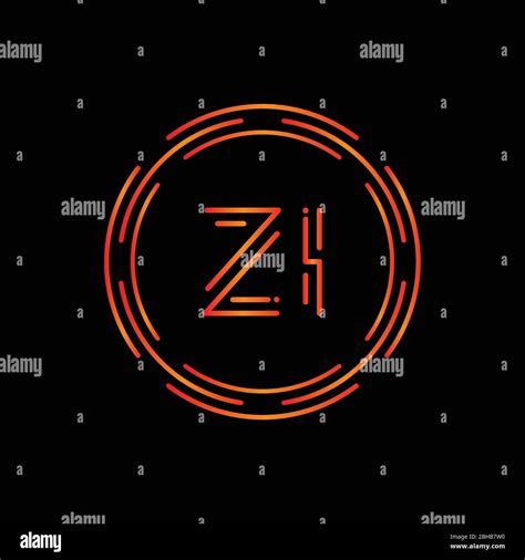 Initial Zi Logo Design Vector Template Digital Circle Letter Zi