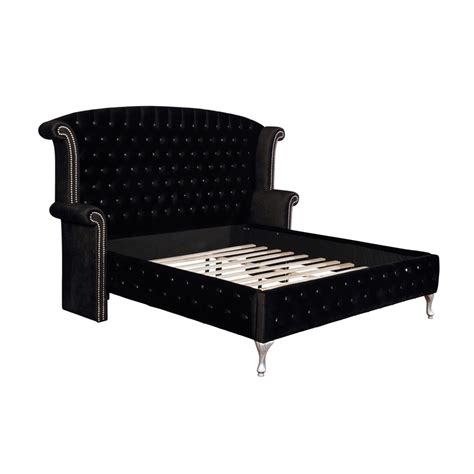 Coaster Deanna Tufted Upholstered Velvet Eastern King Bed In Black