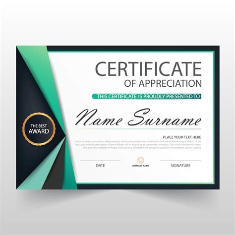 Free Vector Elegant Certificate Of Appreciation Template