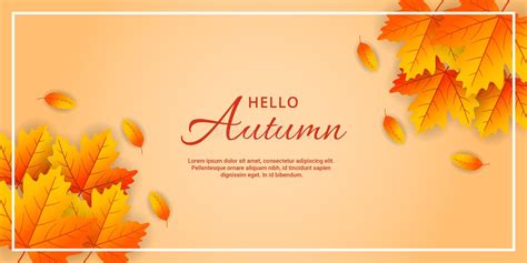 Autumn Seasonal Banner With Golden Maple Leaf Seasonal Lettering