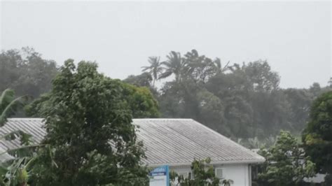 Strong Winds Flooded Roads As Cyclone Winds Hit Mauritius And Reunion
