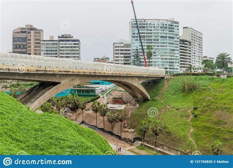 Lima Peru June 4 2015 Bridge Crossing A Small Valley In Miraflores