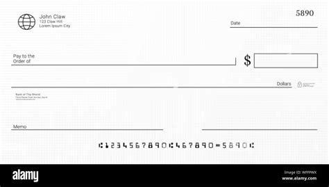 Blank Template Of The Fake Bank Check Stock Vector Image And Art Alamy