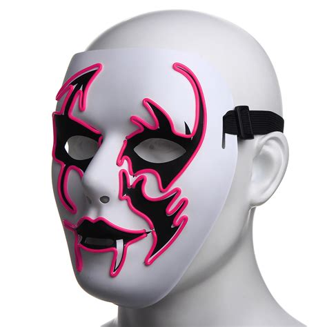 Halloween Mask Led Luminous Flashing Face Mask Party Masks Light Up