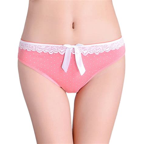 Loloisis Woman Underwear Sexy Panties Cotton Ribbon Polka Dots Briefs