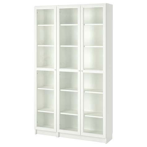 Billy Oxberg Bookcase With Glass Doors White 120x30x202 Cm 471