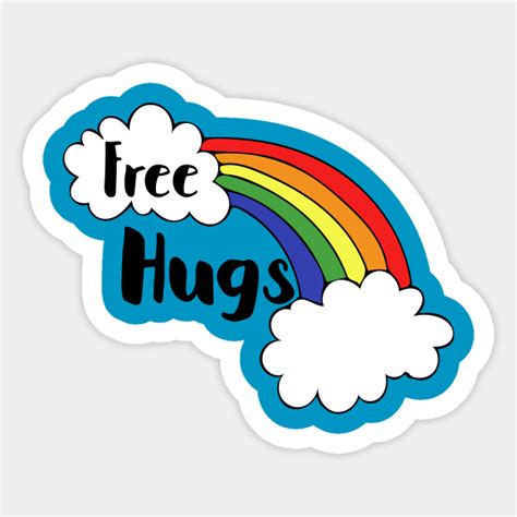 Free Hugs Rainbow Free Hugs Sticker Teepublic