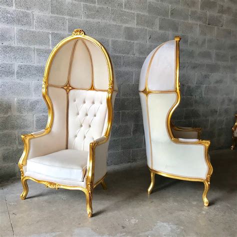 French Balloon Chair Throne Chair 4 Available High Back French Canopy