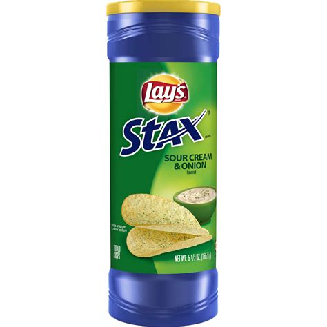 Lays Stax Sour Cream And Onion Potato Crisps 55 Oz