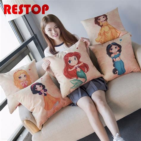 4545cm Snow White Pillow Cover Cottonandlinen Cushion Office Nap Throw