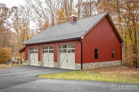 16' x 8' garage door w/glass. Maryland Pole Barn with Copper Cupola - A. B. Martin ...