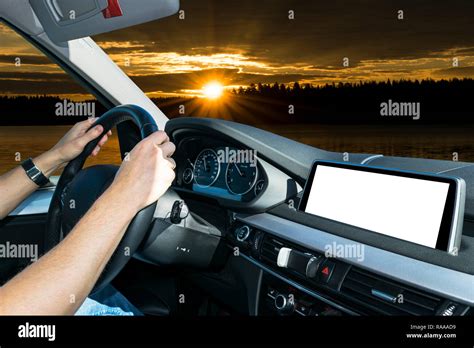 Male Hands Holding Car Steering Wheel Hands On Steering Wheel Of A Car
